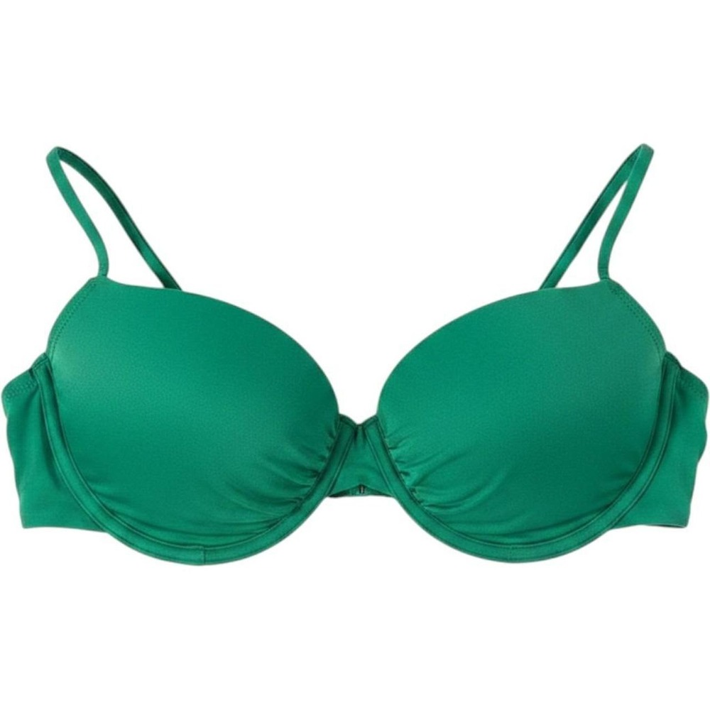 Volcom Green Underwire Padded Bikini Top Adjustable Straps Emerald Swimwear
